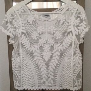 Express White Lace Shirt